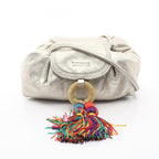 Loewe Shoulder Bag Fringe Silver Leather
