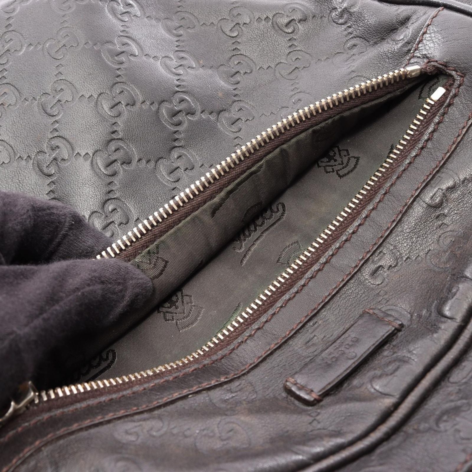 Gucci Shoulder Bag Guccissima Black Leather Guccissima — view 6
