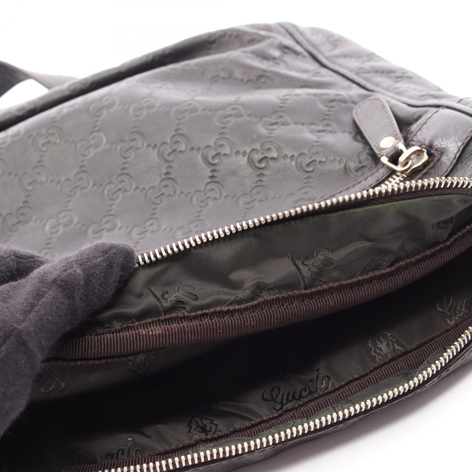 Gucci Shoulder Bag Guccissima Black Leather Guccissima — view 5