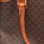 Celine Handbag Macadam Brown Dark Canvas Leather Boston — view 9