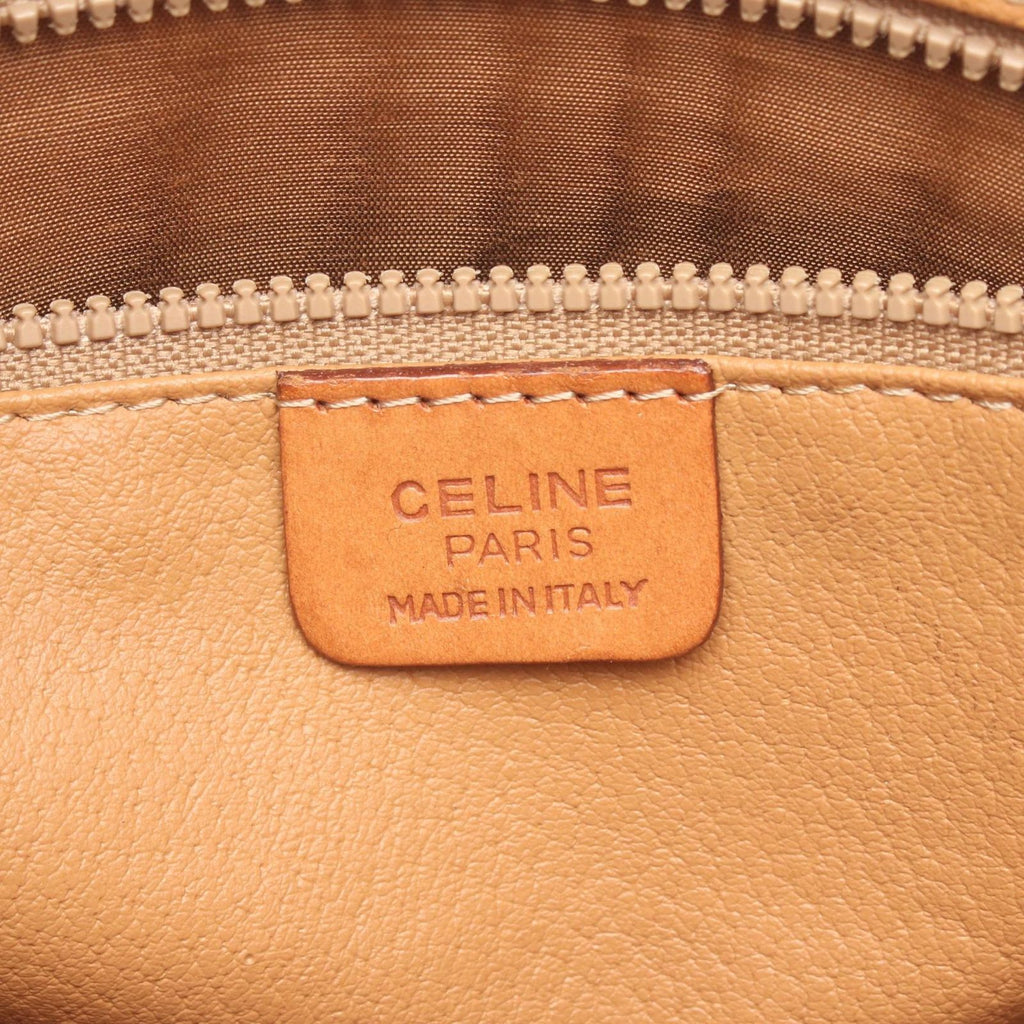 Celine Handbag Macadam Brown Dark Canvas Leather Boston — view 4