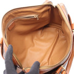 Celine Handbag Macadam Brown Dark Canvas Leather Boston — view 3