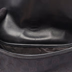 Gucci Shoulder Bag Jackie Webbing Line 001 Black Canvas Leather — view 6