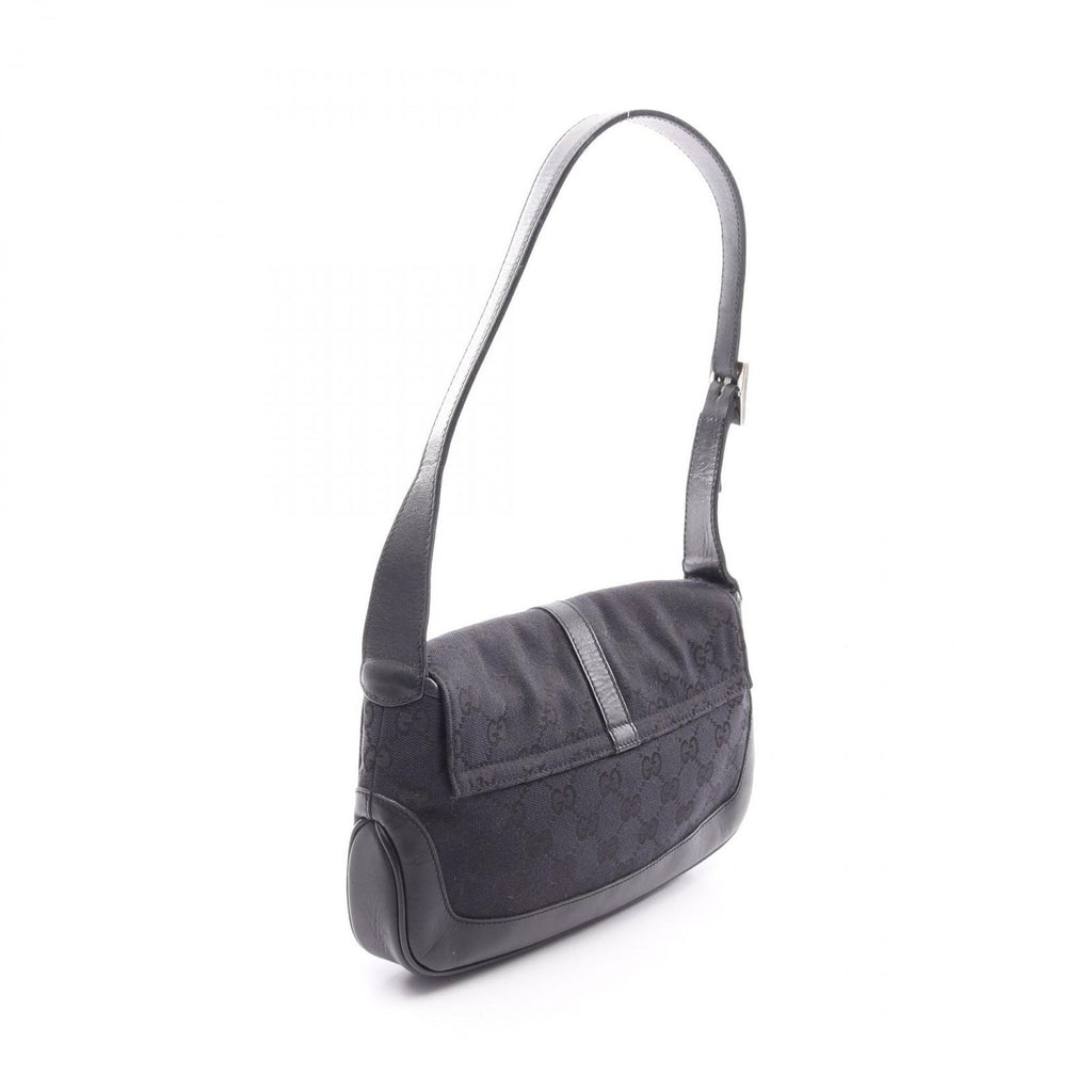 Gucci Shoulder Bag Jackie Webbing Line 001 Black Canvas Leather — view 2