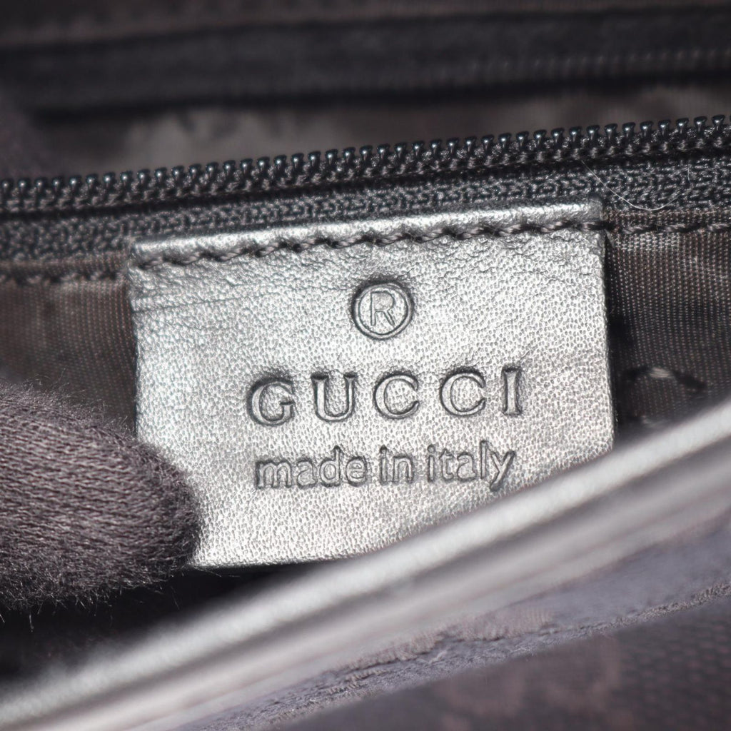 Gucci Shoulder Bag Jackie Webbing Line 001 Black Canvas Leather — view 4