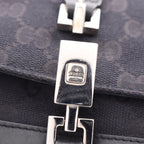 Gucci Shoulder Bag Jackie Webbing Line 001 Black Canvas Leather — view 7