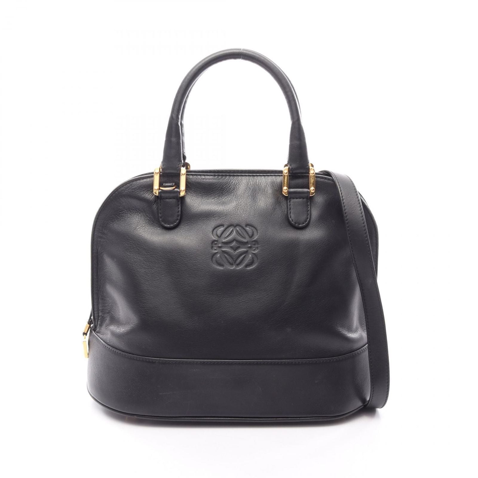 Loewe Handbag Anagram 2-Way Black Leather Hand