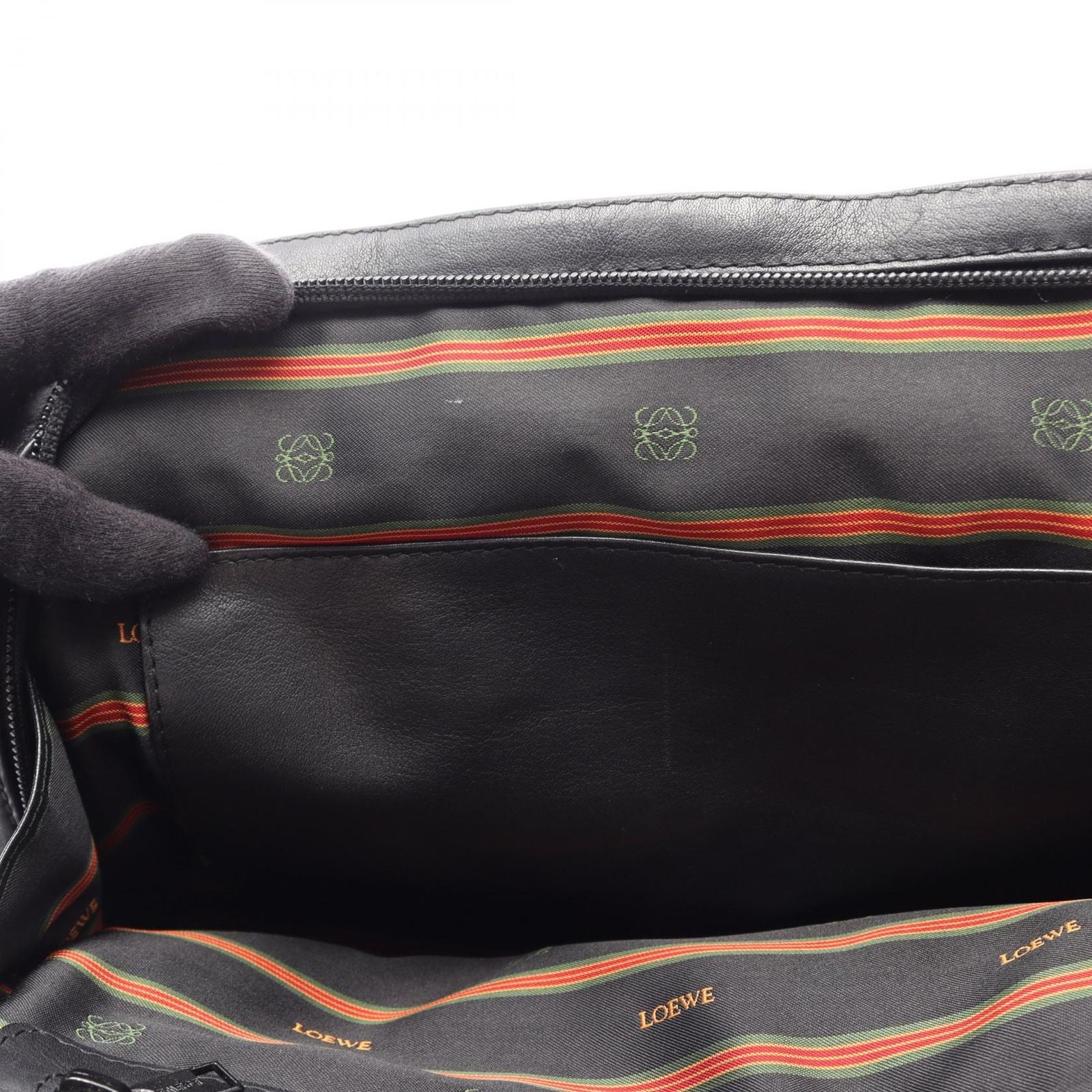 Loewe Handbag Anagram 2-Way Black Leather Hand — view 5