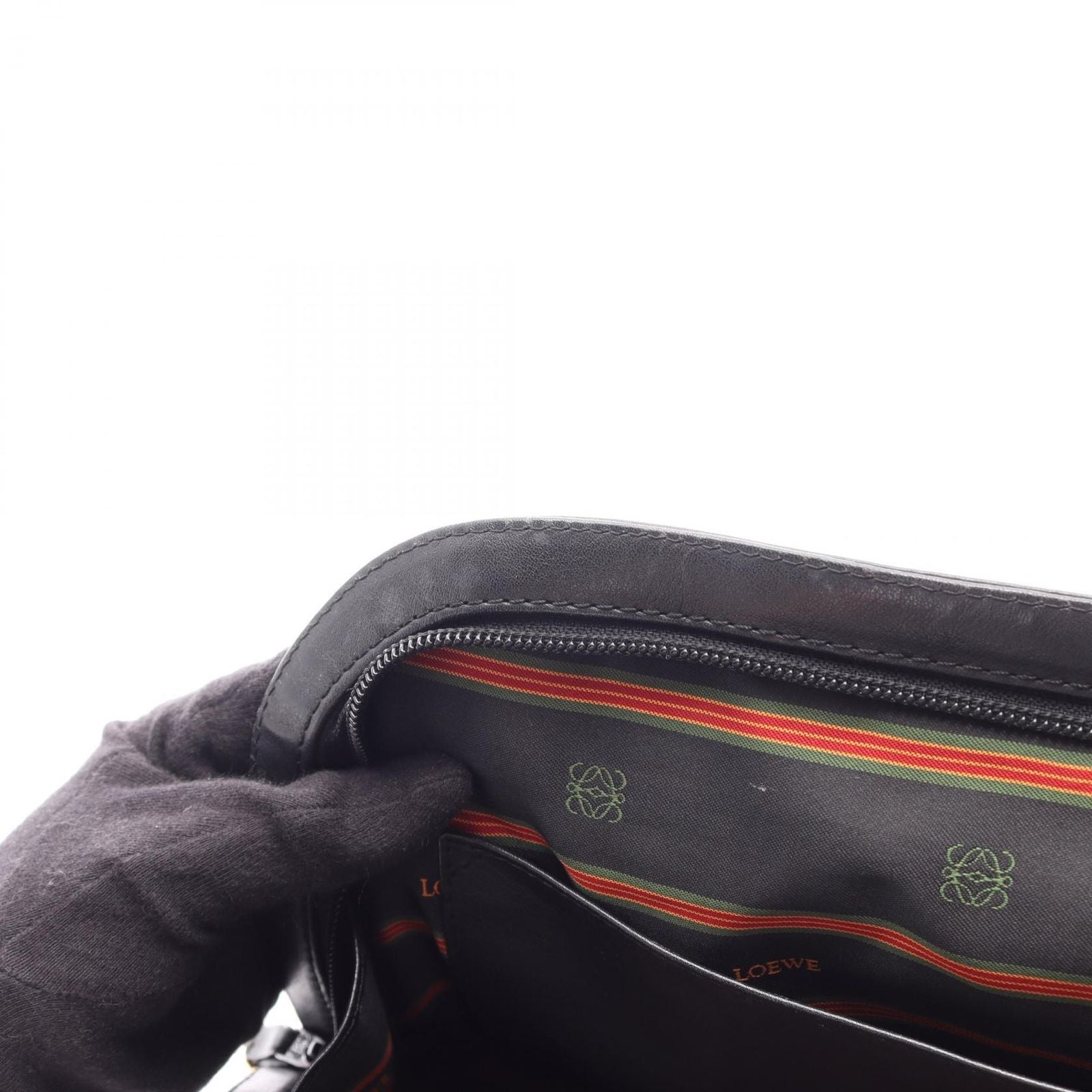 Loewe Handbag Anagram 2-Way Black Leather Hand — view 7