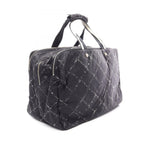 Chanel Boston Bag Vintage Travel Line Black White Nylon Mini — view 2