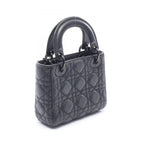 Dior Handbag Lady Mini 2-Way Black Leather Cannage Tote — view 2