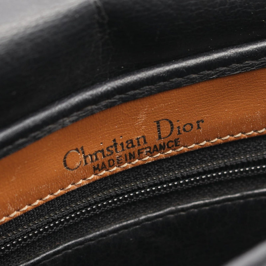 Dior Shoulder Bag Logo Black Brown Leather — view 4