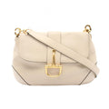 Celine Shoulder Bag Logo Ivory Leather Horsebit