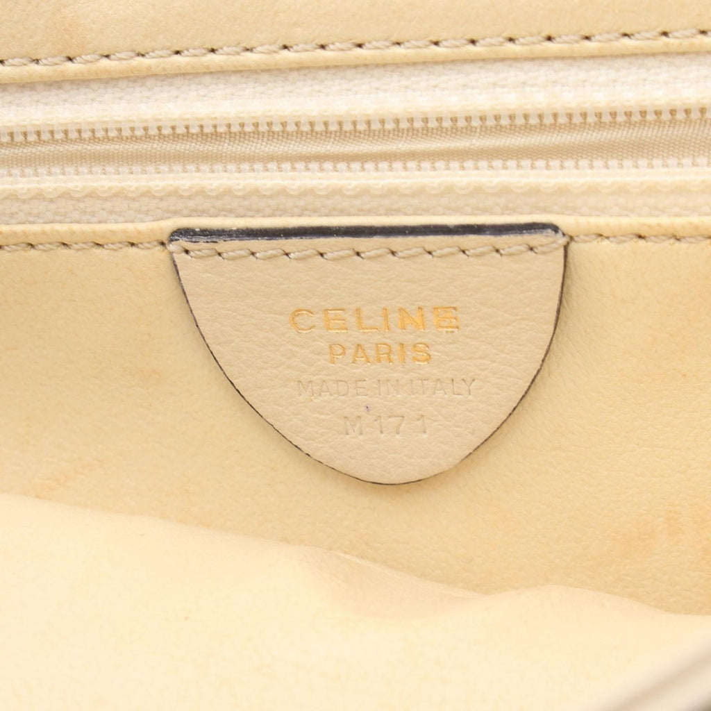 Celine Shoulder Bag Logo Ivory Leather Horsebit — view 4