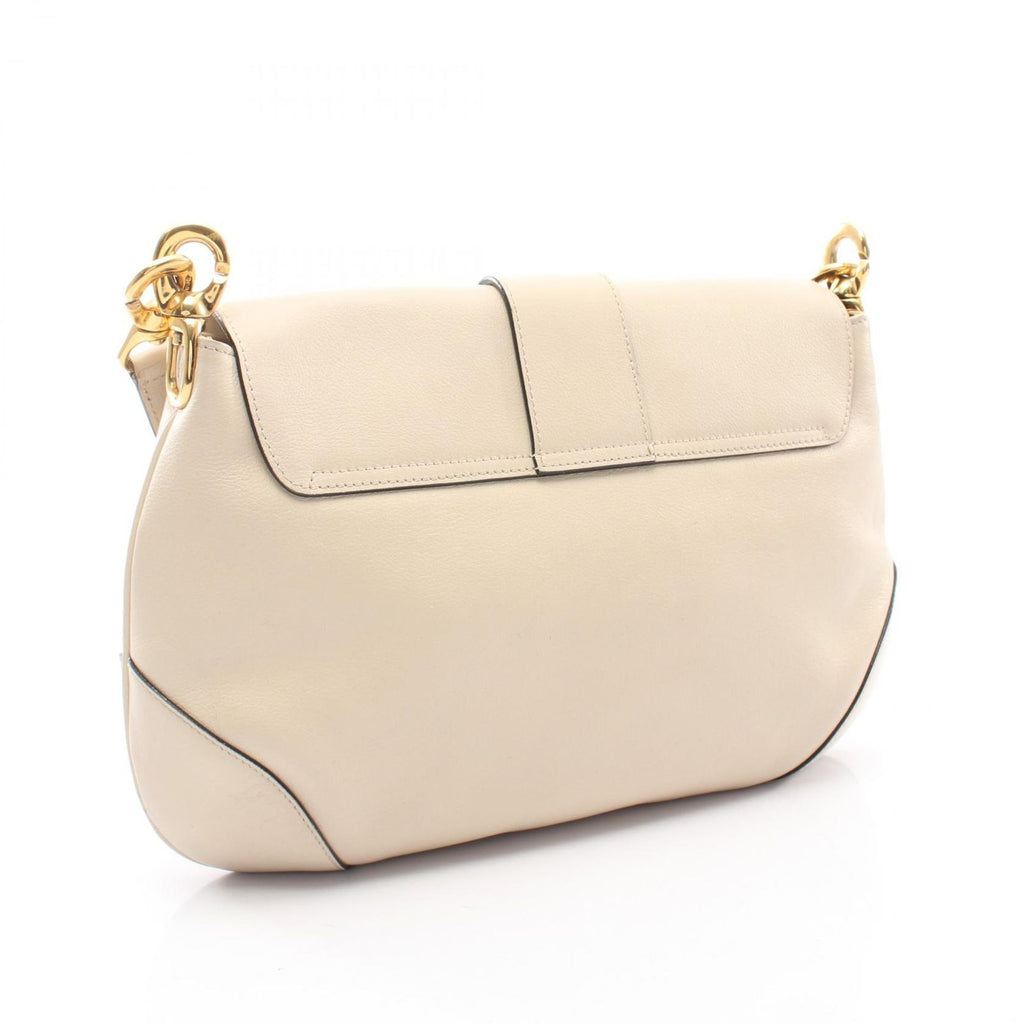 Celine Shoulder Bag Logo Ivory Leather Horsebit — view 2