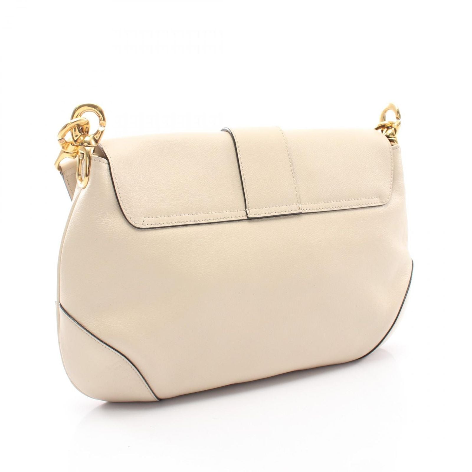 Celine Shoulder Bag Logo Ivory Leather Horsebit — view 2