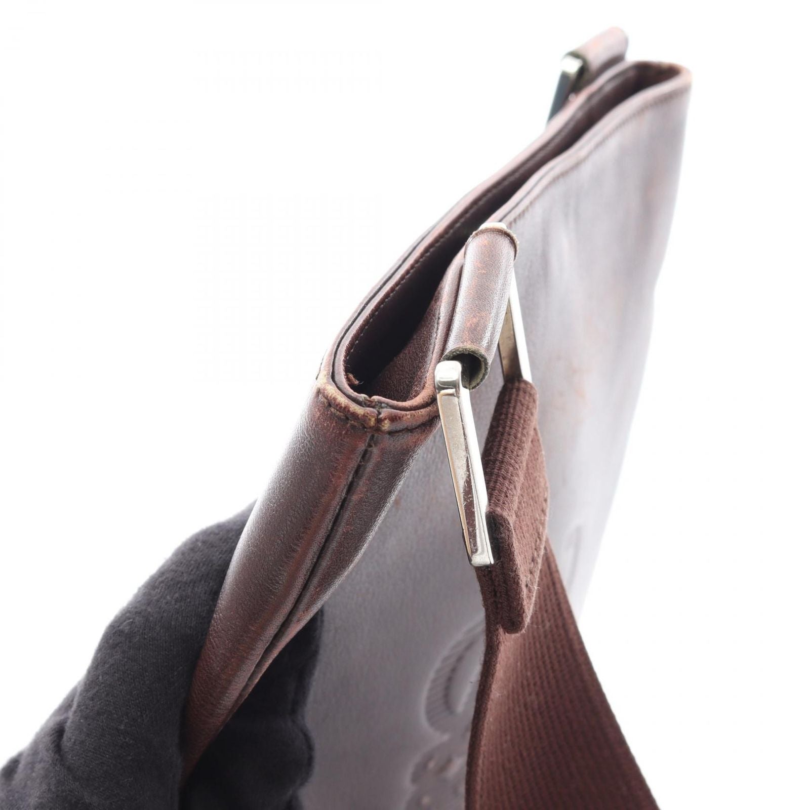 Loewe Shoulder Bag Anagram Dark Brown Leather — view 9
