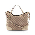 Gucci Handbag Bree GG Canvas 2-Way Beige Gold Shoulder