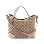 Gucci Handbag Bree GG Canvas 2-Way Beige Gold Shoulder