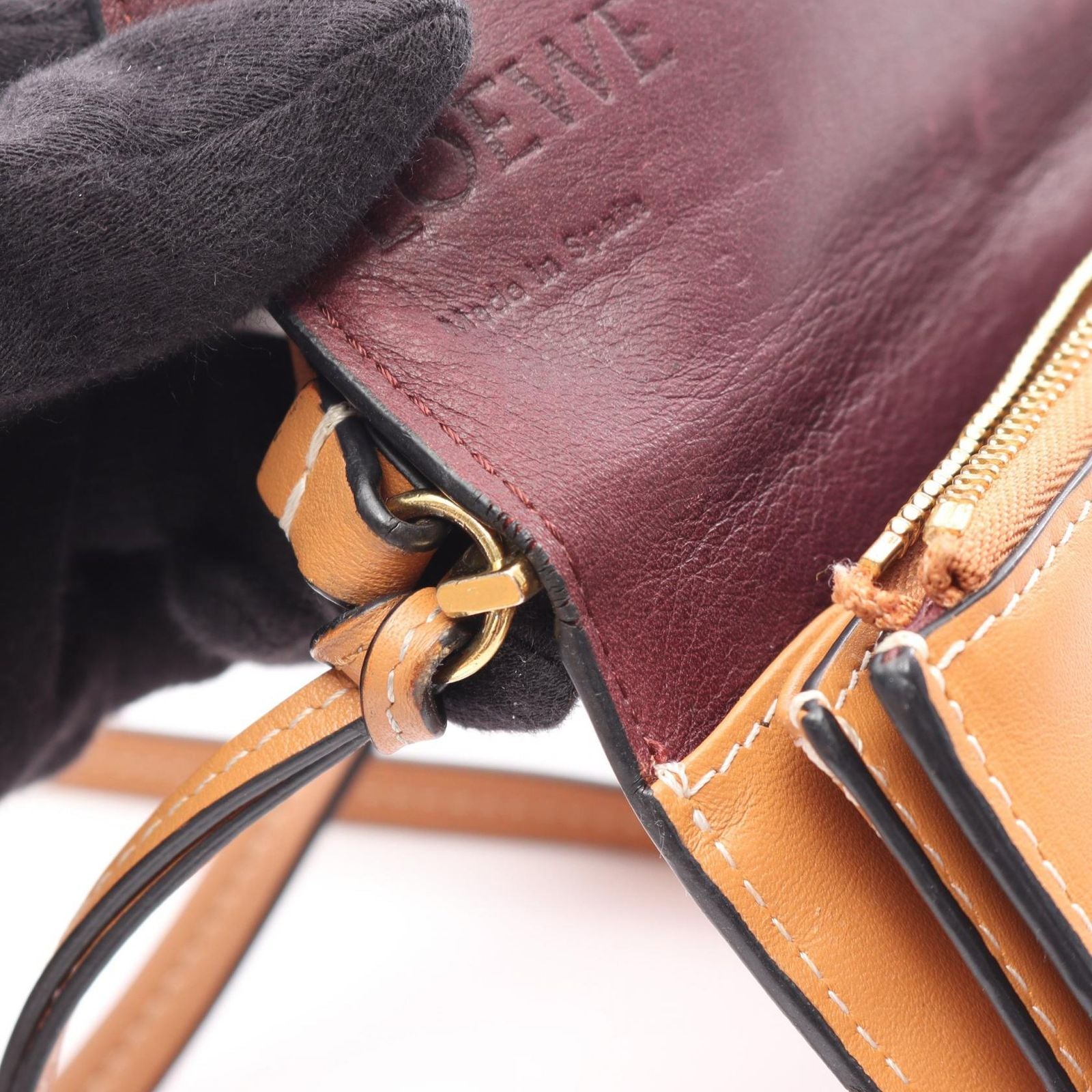 Loewe Shoulder Bag Gate Pochette Wallet Brown Leather — view 9