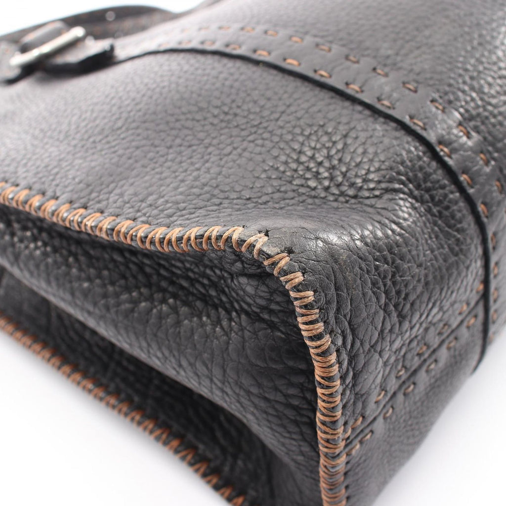 Fendi Shoulder Bag Selleria Black Leather — view 6