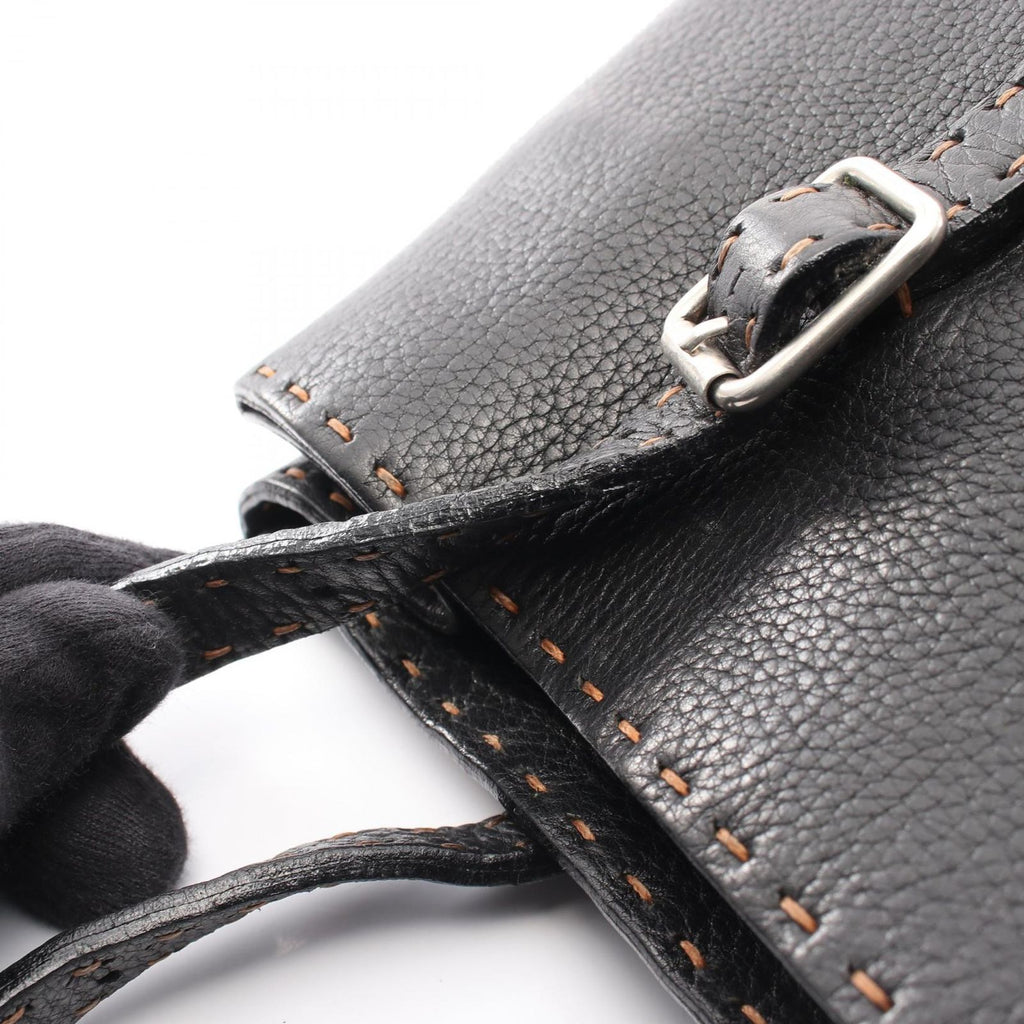 Fendi Shoulder Bag Selleria Black Leather — view 8
