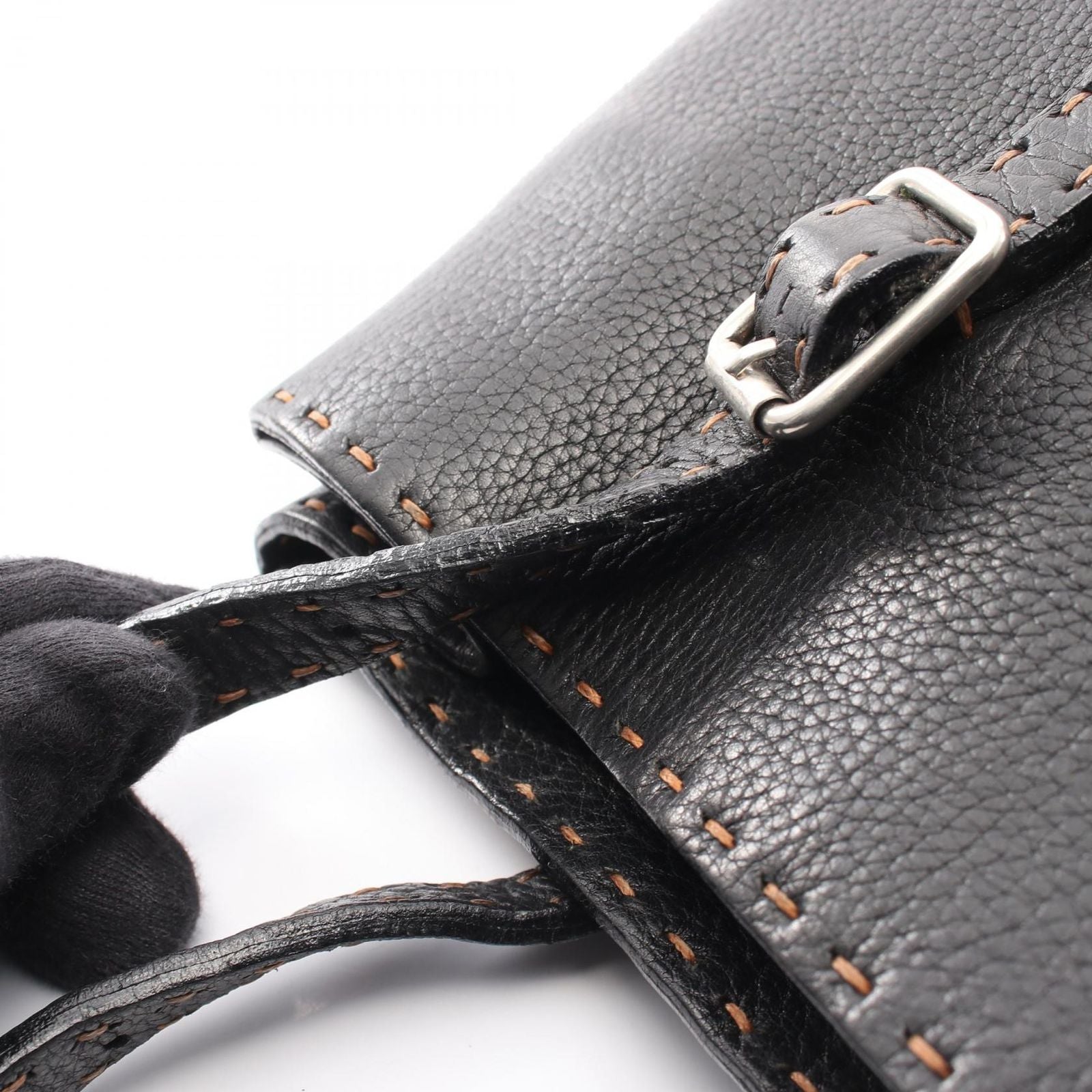 Fendi Shoulder Bag Selleria Black Leather — view 8
