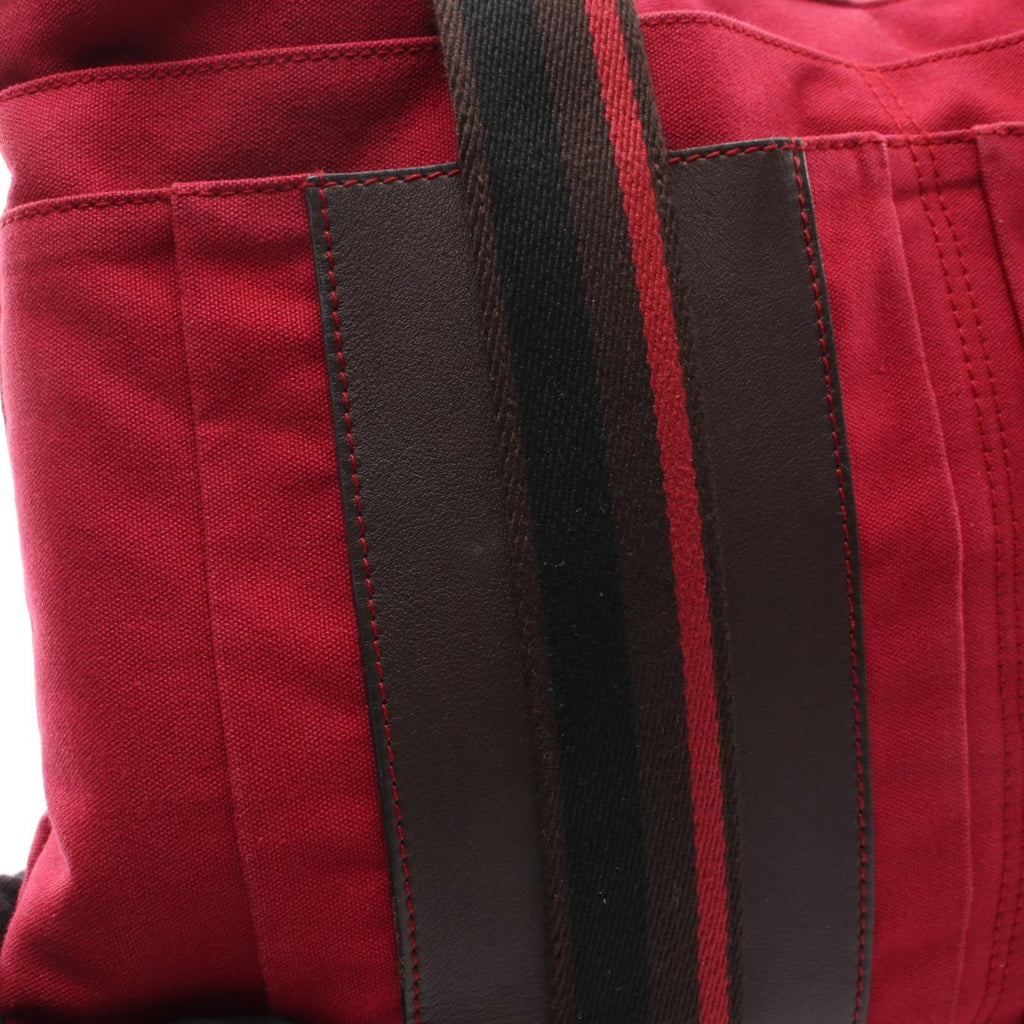 Hermes Tote Troca Horizontal MM Red Canvas Leather — view 9