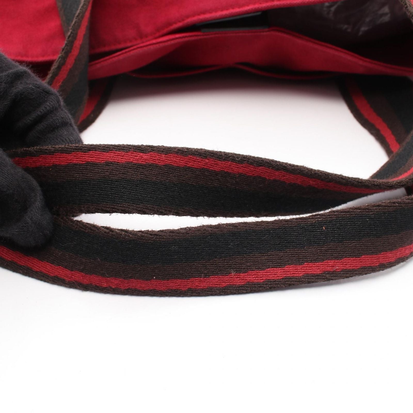 Hermes Tote Troca Horizontal MM Red Canvas Leather — view 8
