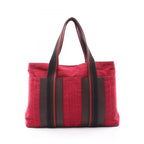 Hermes Tote Troca Horizontal MM Red Canvas Leather