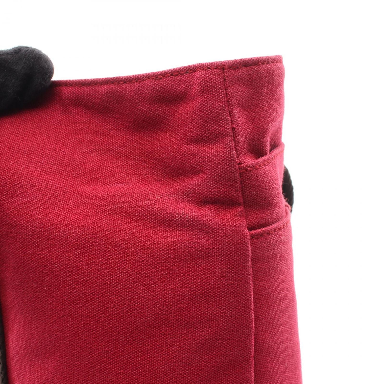 Hermes Tote Troca Horizontal MM Red Canvas Leather — view 7