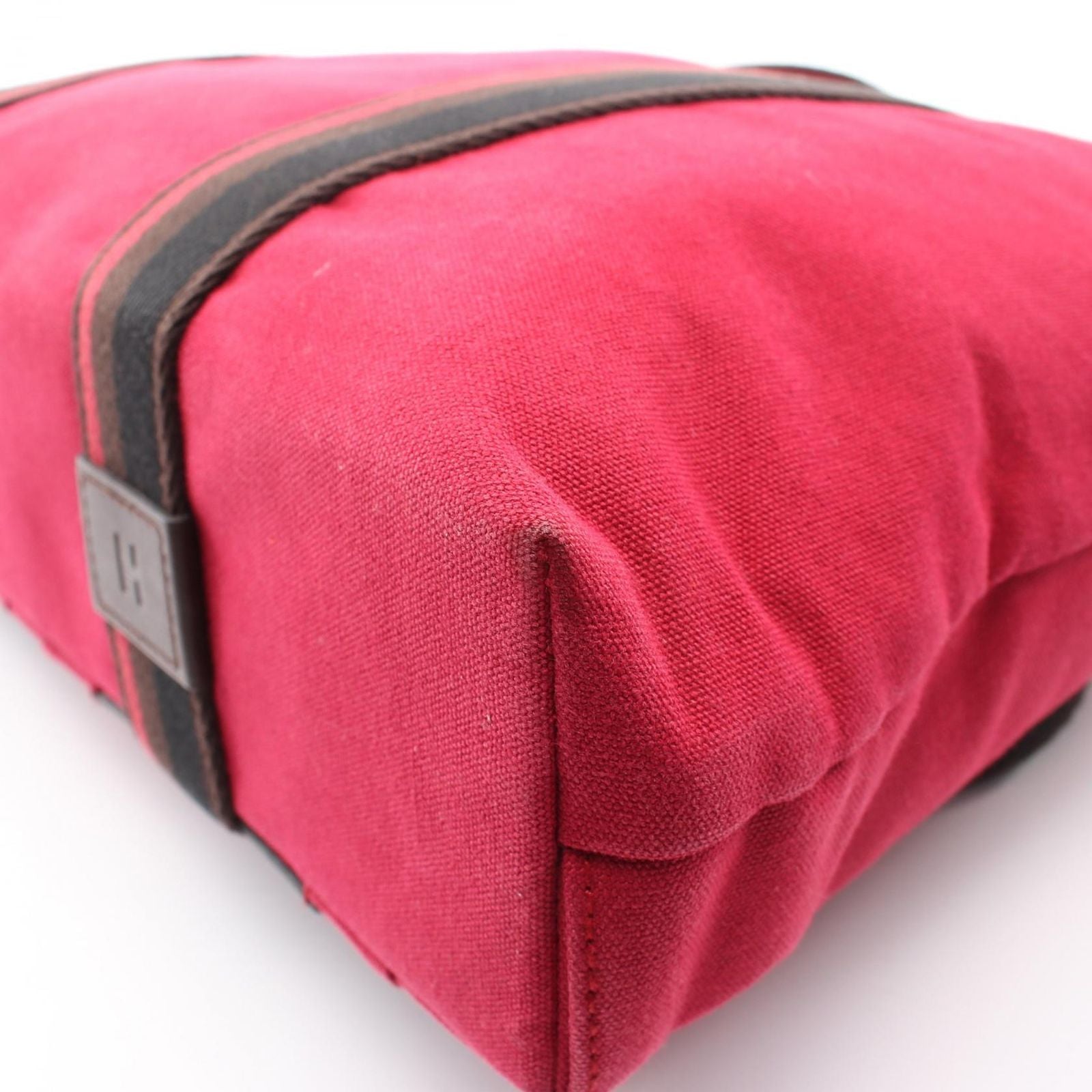 Hermes Tote Troca Horizontal MM Red Canvas Leather — view 6