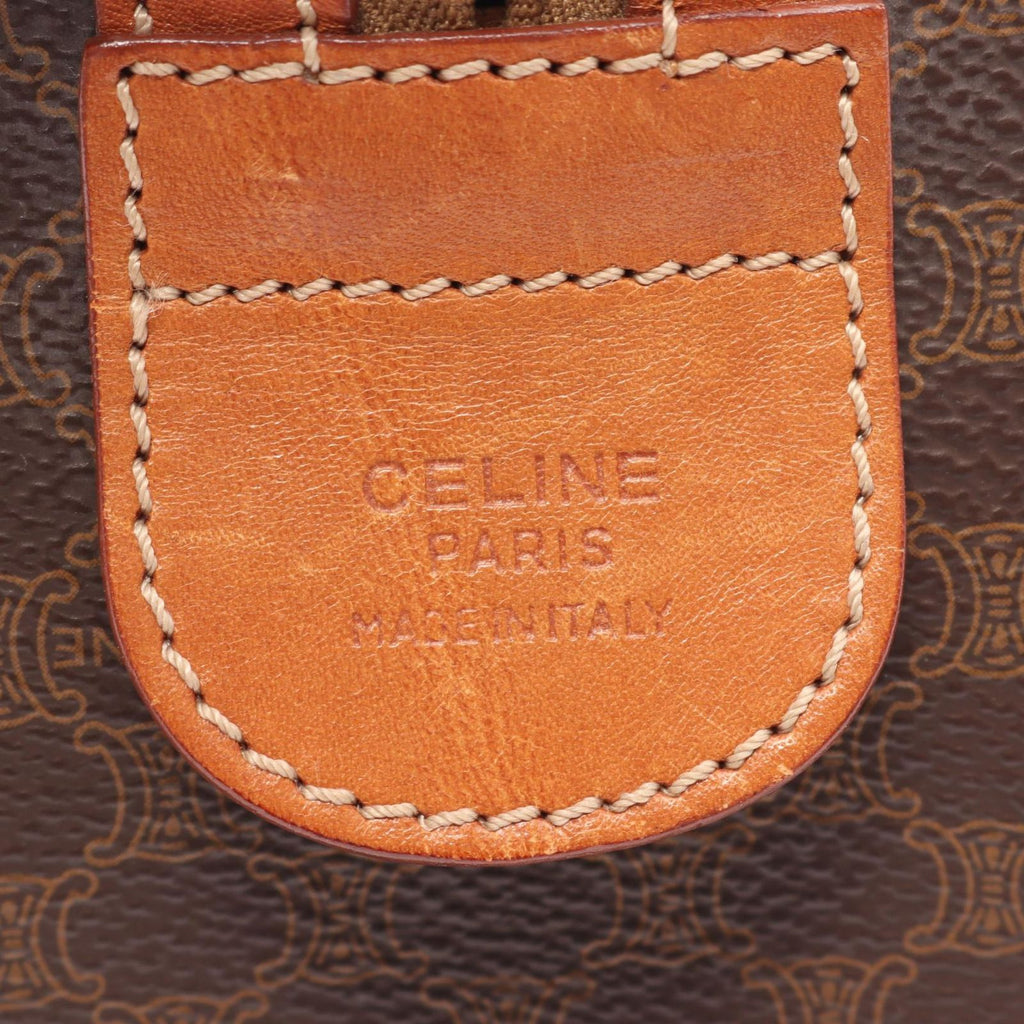 Celine Tote Macadam Brown Canvas Leather Mini Boston — view 4