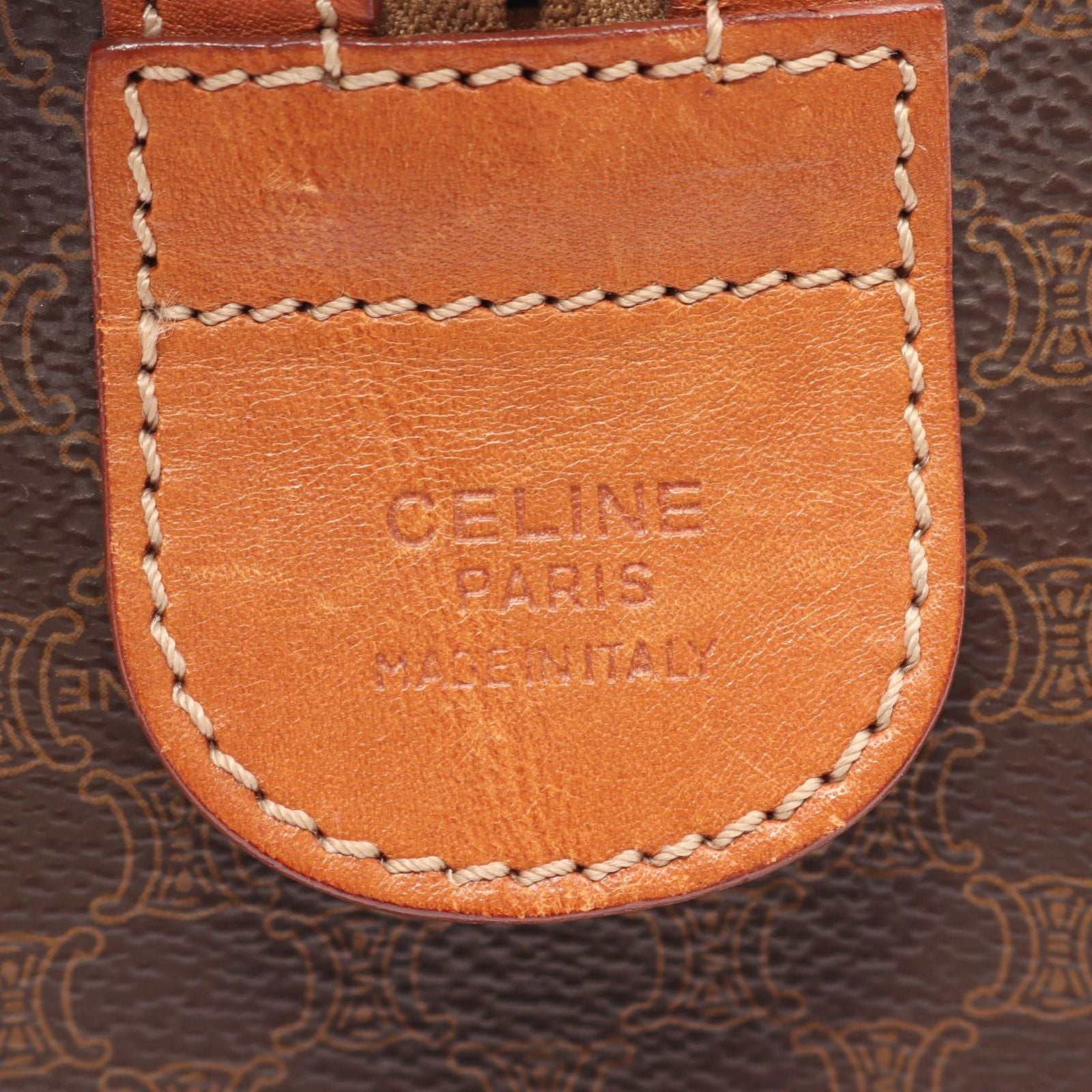 Celine Tote Macadam Brown Canvas Leather Mini Boston — view 4