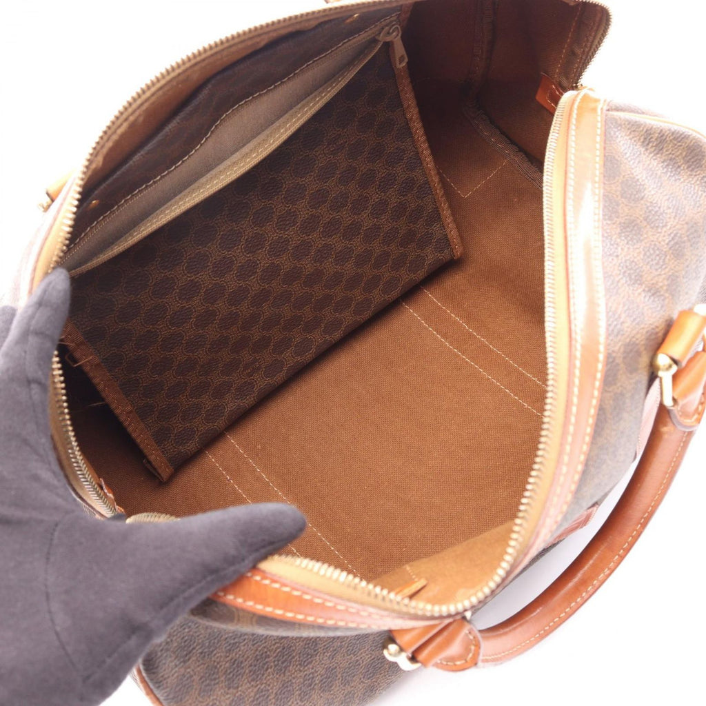 Celine Tote Macadam Brown Canvas Leather Mini Boston — view 3
