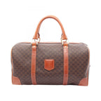 Celine Tote Macadam Brown Canvas Leather Mini Boston