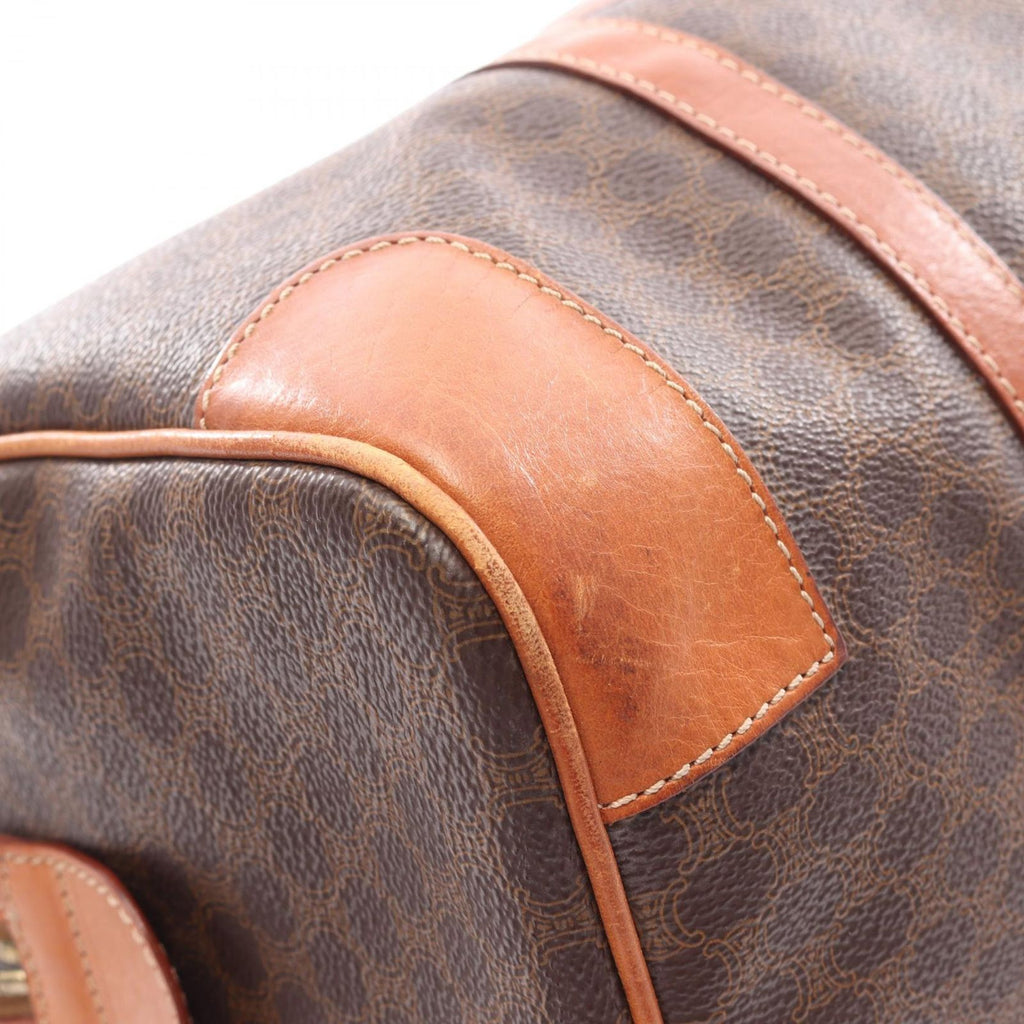 Celine Tote Macadam Brown Canvas Leather Mini Boston — view 7