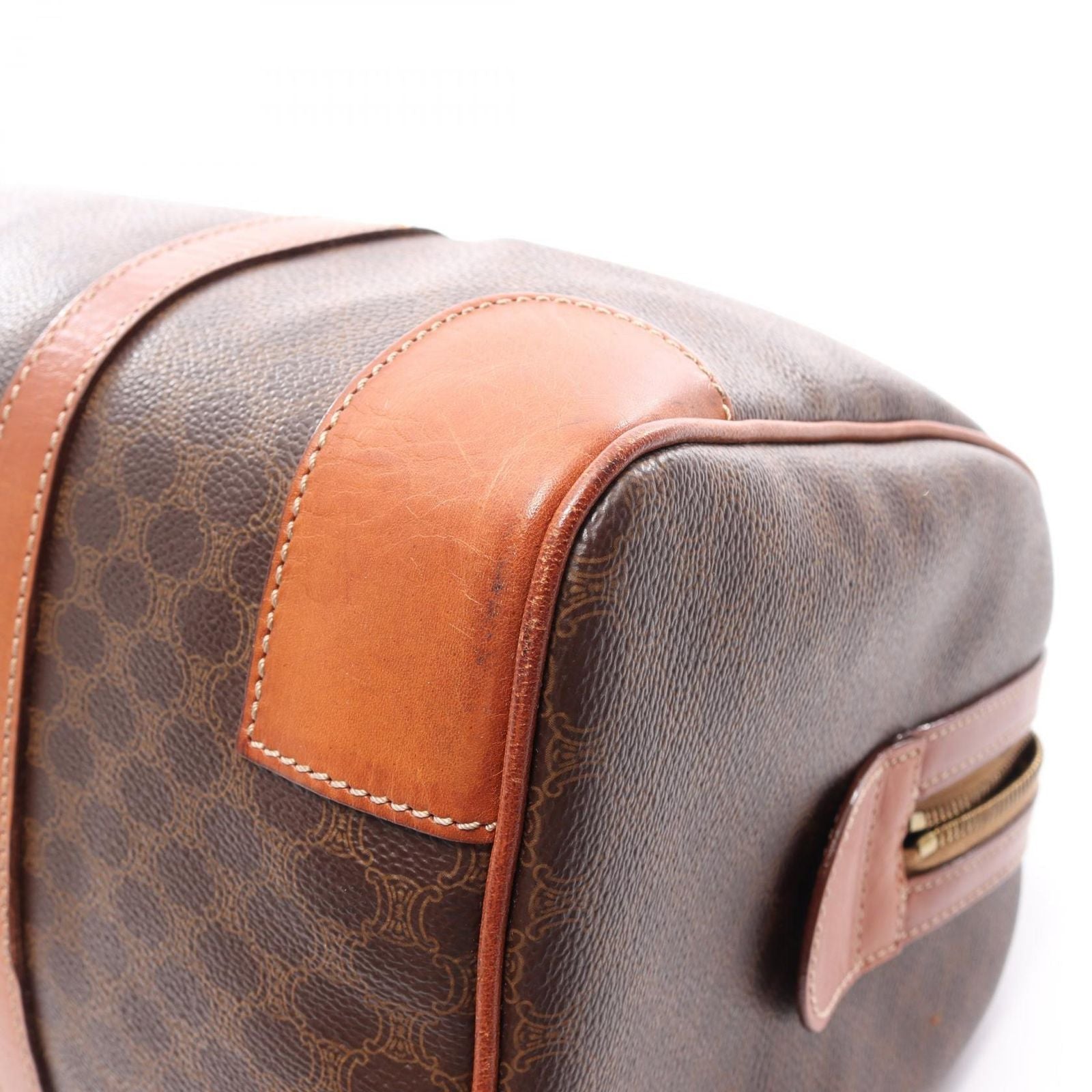 Celine Handbag Macadam Brown Canvas Leather Mini Boston — view 9
