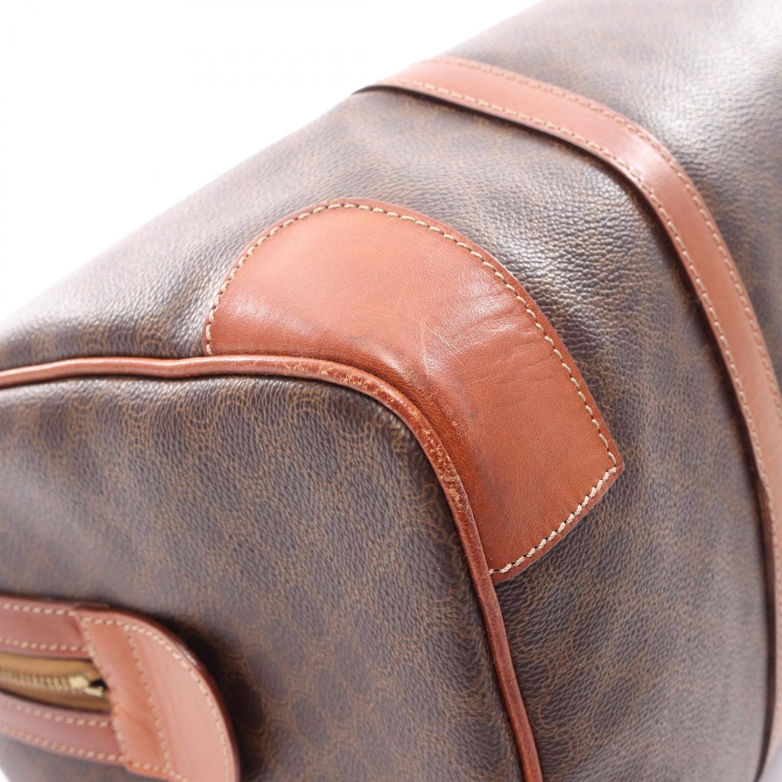 Celine Handbag Macadam Brown Canvas Leather Mini Boston — view 8