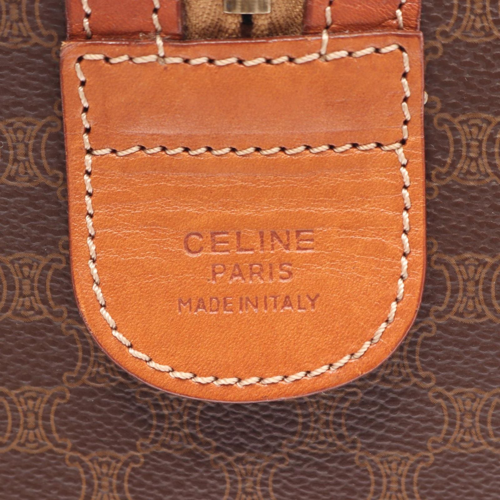 Celine Handbag Macadam Brown Canvas Leather Mini Boston — view 4