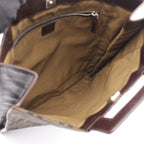 Fendi Tote Zucca Brown Dark Canvas Leather Hand — view 3