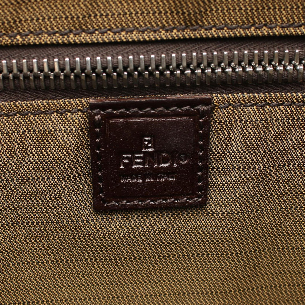 Fendi Tote Zucca Brown Dark Canvas Leather Hand — view 4