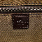 Fendi Tote Zucca Brown Dark Canvas Leather Hand — view 4