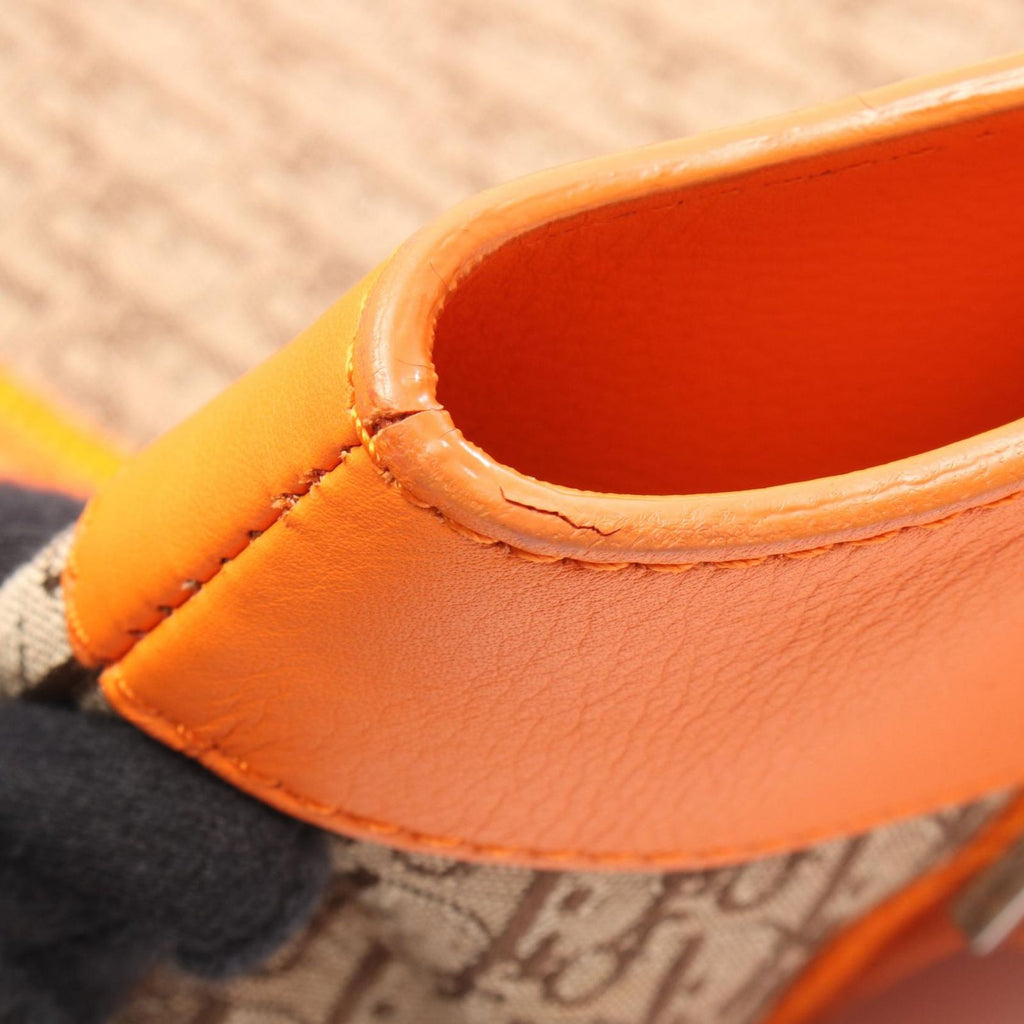 Dior Tote Street Chic Trotter Beige Orange Canvas Leather — view 6