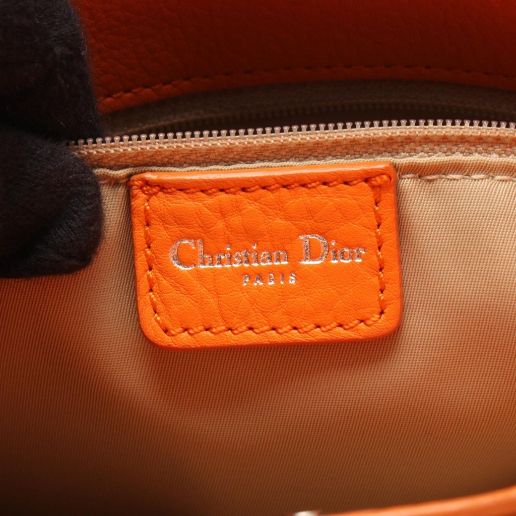 Dior Tote Street Chic Trotter Beige Orange Canvas Leather — view 4