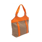 Dior Tote Street Chic Trotter Beige Orange Canvas Leather — view 2