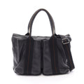 Hermes Handbag Caravan Horizontal MM 2-Way Black Leather