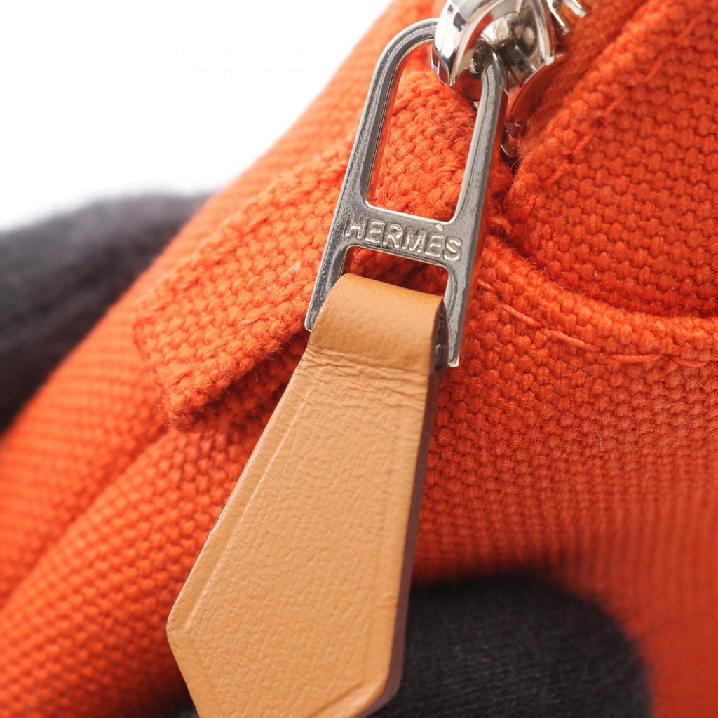 Hermes Pouch Bolide Mini 02 Orange Faux Canvas — view 7