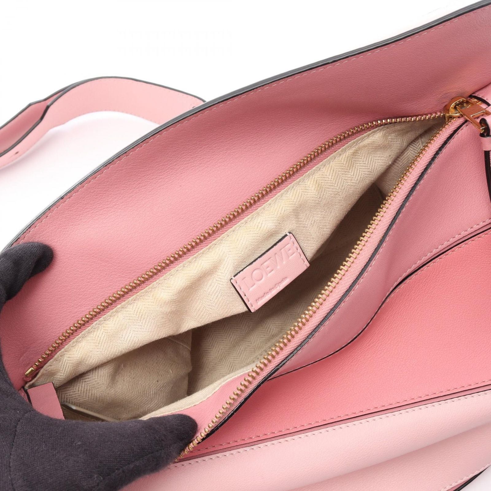 Loewe Handbag Puzzle Bag 2-Way Pink Leather — view 5