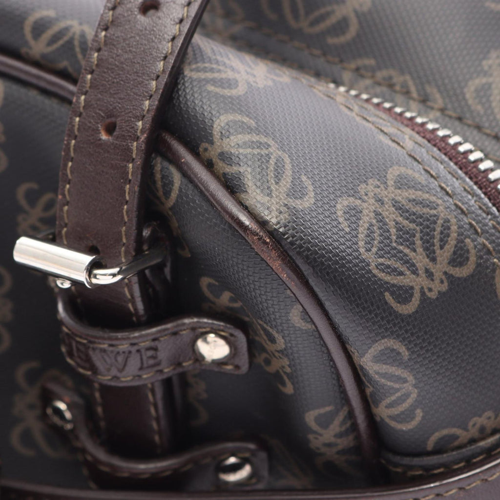 Loewe Handbag Anagram Black Brown Canvas Leather — view 5